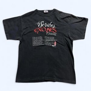 Vintage Black Scribes Excuses T-Shirt L